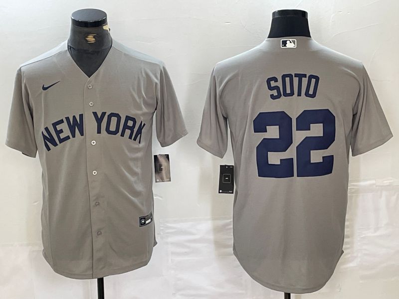 Men New York Yankees 22 Soto Grey Dream Edition Nike 2024 MLB Jersey style 1